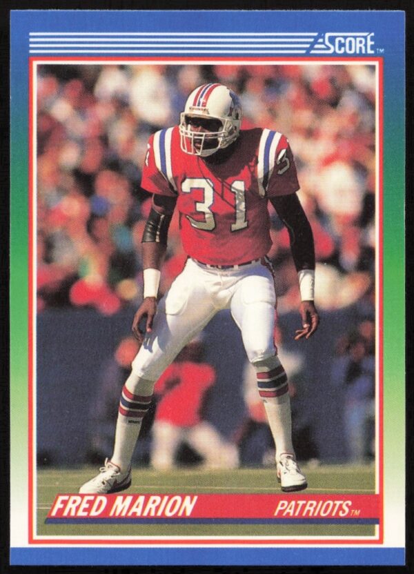 Fred Marion 1990 Score Football Card #39 Front – Dynamic Player Image and Stats