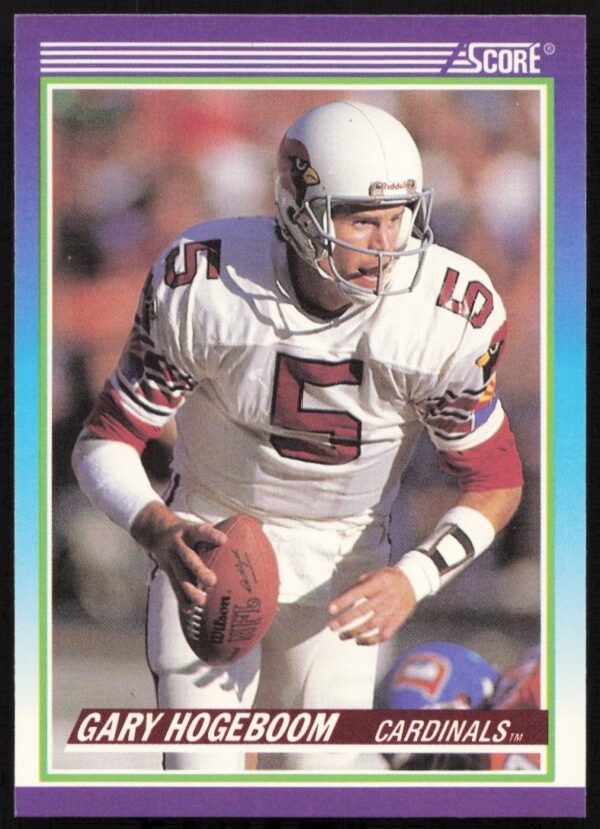 1990 Score card of NFL quarterback Gary Hogeboom in action, number 529.