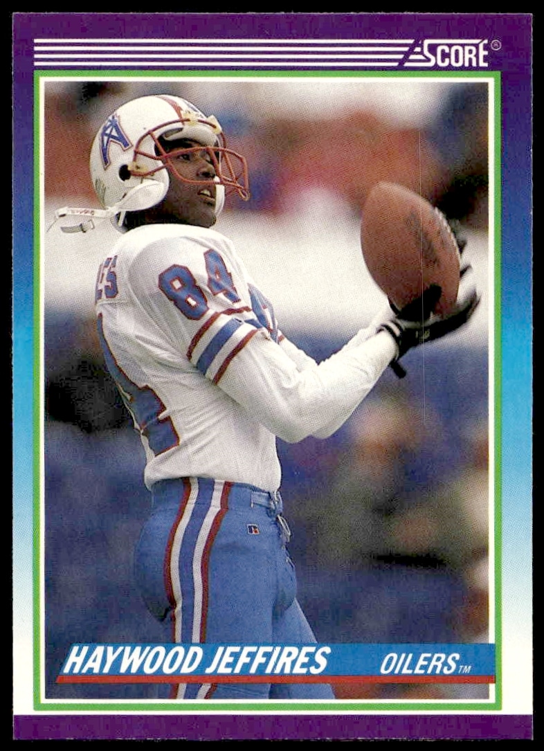 Haywood Jeffires 1990 Score Card #506, Houston Oilers Wide Receiver in Action.