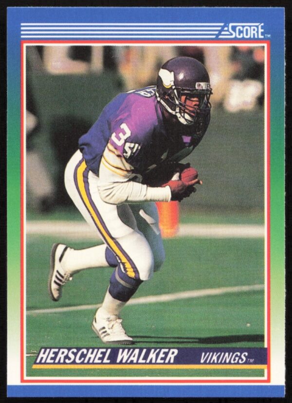 1990 Score Football Card: Herschel Walker #34 in Action.