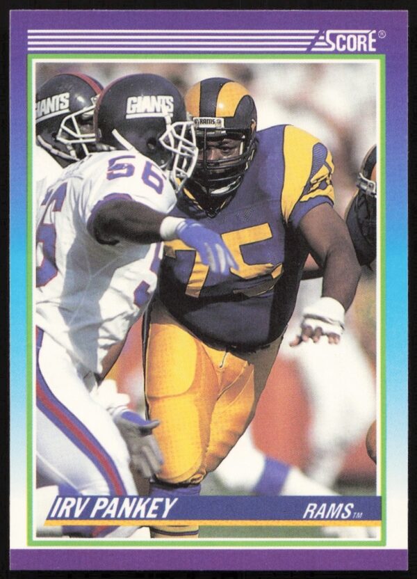 Irv Pankey 1990 Score Football Card #519, Los Angeles Rams Offensive Tackle.
