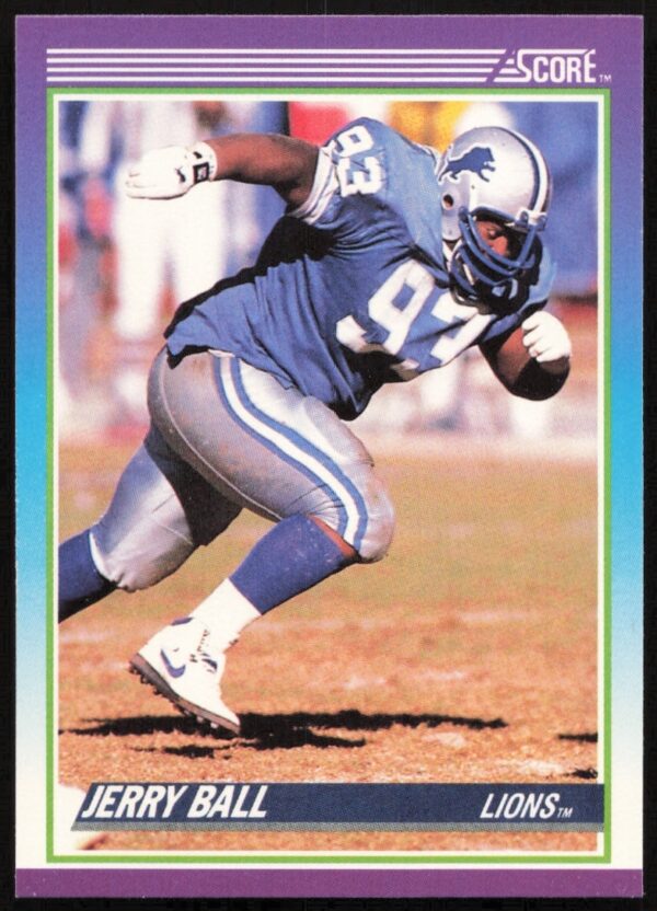 Jerry Ball 1990 Score Football Card #204 - Dynamic Defensive Action Shot
