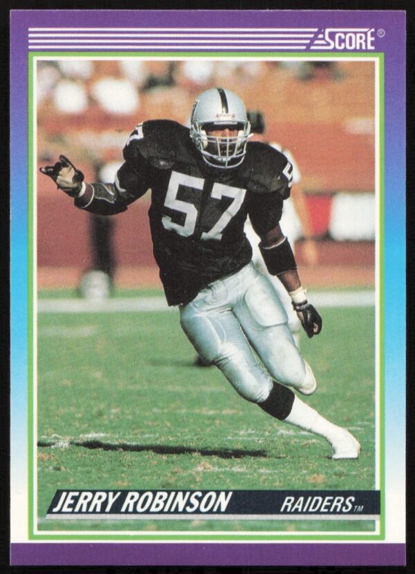 1990 Score Jerry Robinson #549 card featuring action-focused image of the athlete in uniform.
