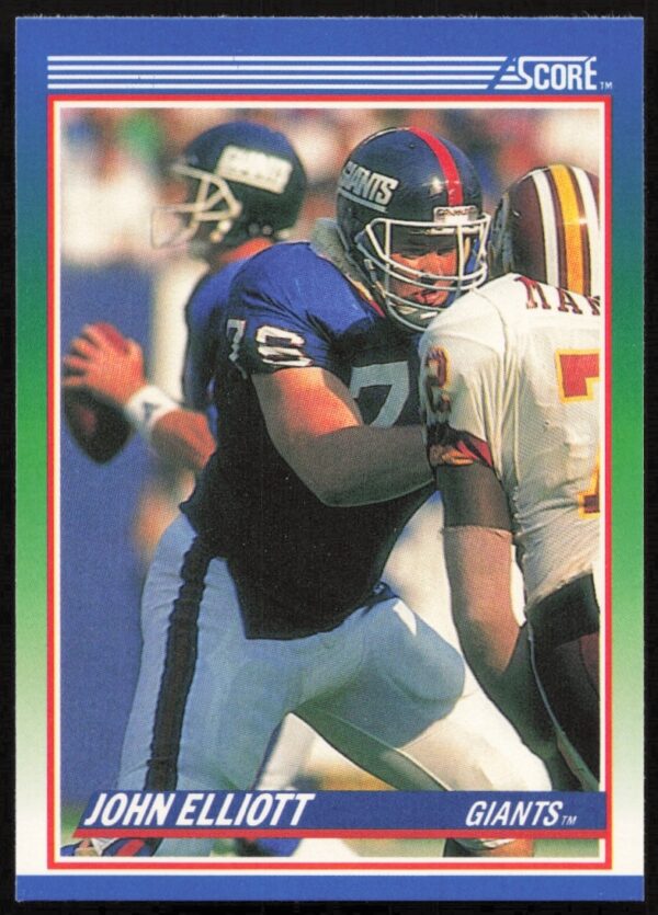 Rare 1990 Score football card featuring John Elliott #78, a collectors favorite.