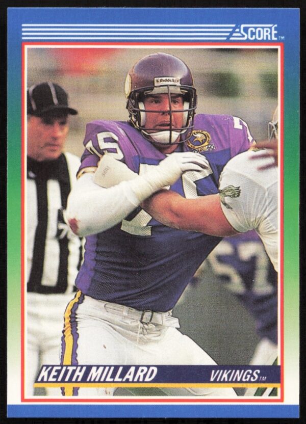 Keith Millard 1990 Score Football Card #38, Front, Minnesota Vikings Defensive Star.
