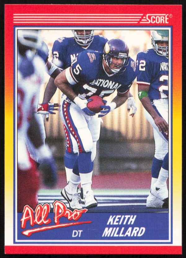 Keith Millard 1990 Score Football Card #573 featuring Minnesota Vikings defensive lineman