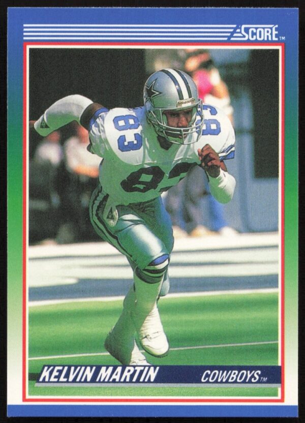 Kelvin Martin 1990 Score Football Card #82, Dallas Cowboys Wide Receiver.