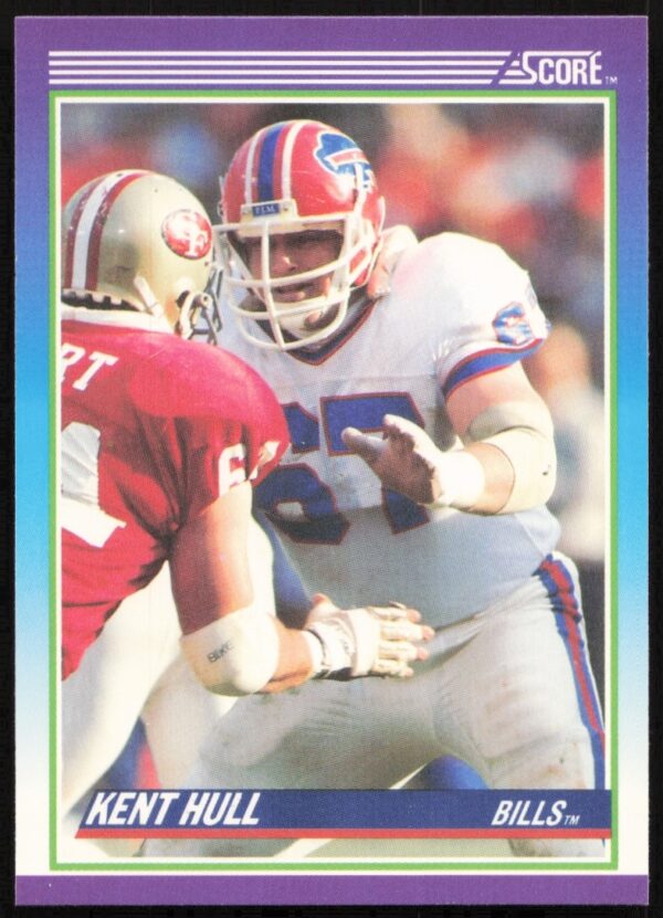 Kent Hull 1990 Score football card, Buffalo Bills center, card number 146, front side.