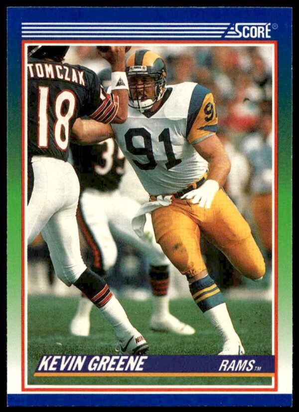 Kevin Greene 1990 Score #374 Football Card in Los Angeles Rams Uniform.