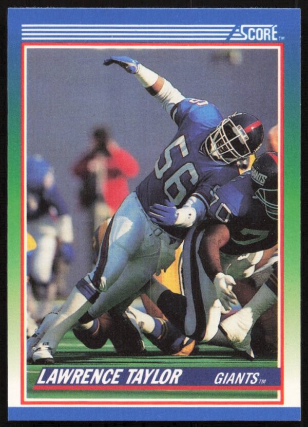 Lawrence Taylor 1990 Score Football Card #50 Front, New York Giants Linebacker In-Action.
