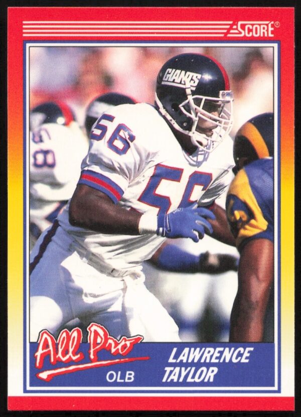 Lawrence Taylor 1990 Score Card Front, New York Giants, Legendary Linebacker.