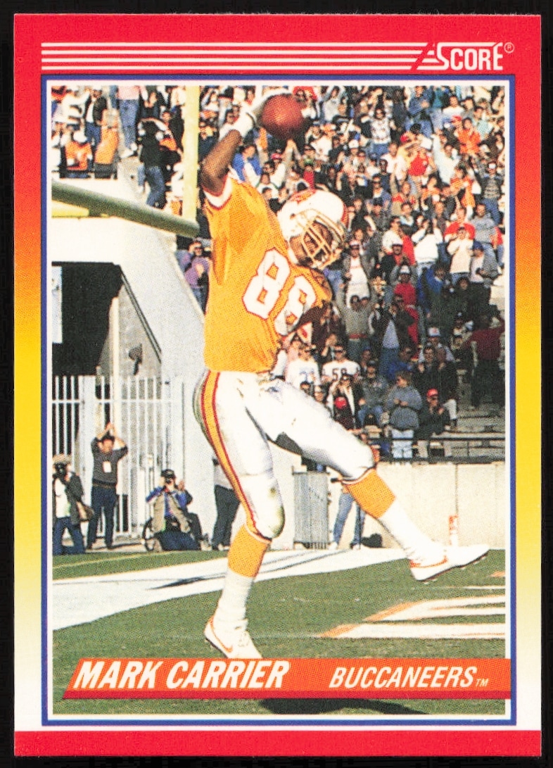 Mark Carrier 1990 Score Football Card #604 Front View, NFL Sports Memorabilia.