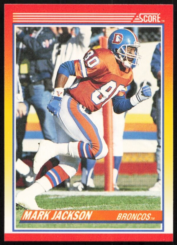 Mark Jackson dribbling in Knicks uniform, 1990 Score basketball card #240.