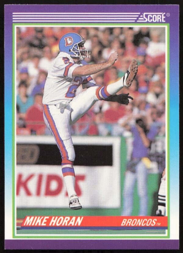 1990 Score NFL Mike Horan Card #546, featuring punter in action, uniform and helmet visible.