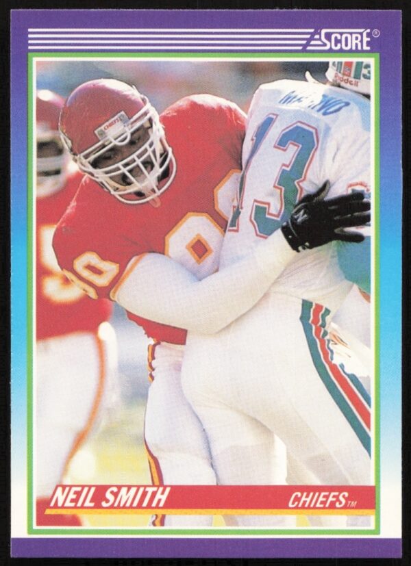 1990 Score Football Card featuring Neil Smith, Kansas City Chiefs defensive end, #507.