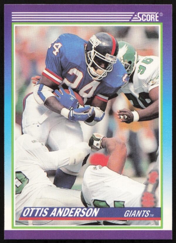 Ottis Anderson #531: 1990 Score Football Card, New York Giants action pose.