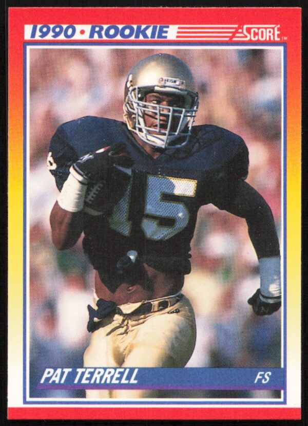 1990 Score football card featuring Pat Terrell in uniform, card number 301.