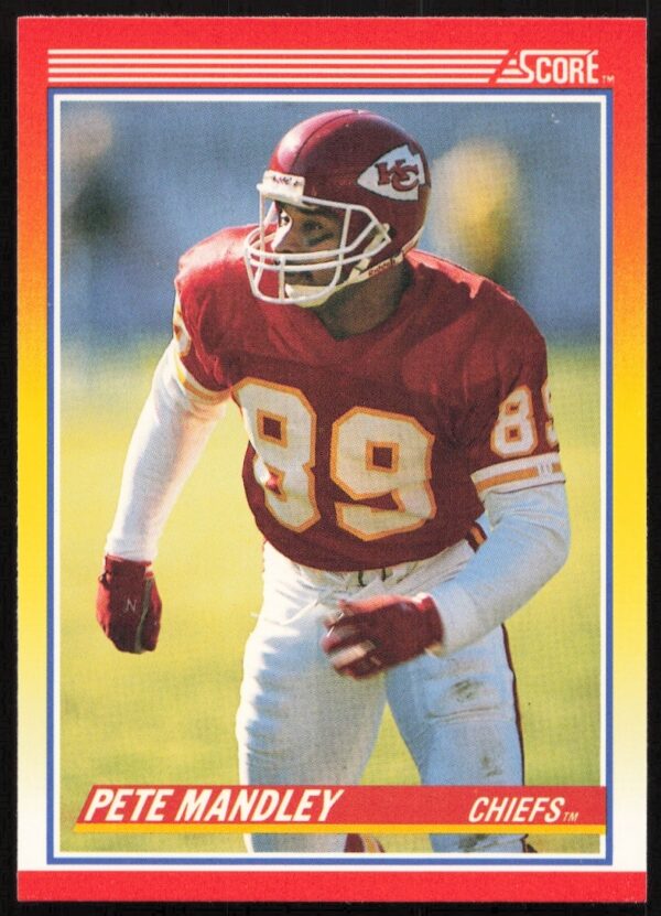 1990 Score football card of Pete Mandley, #264, front view.