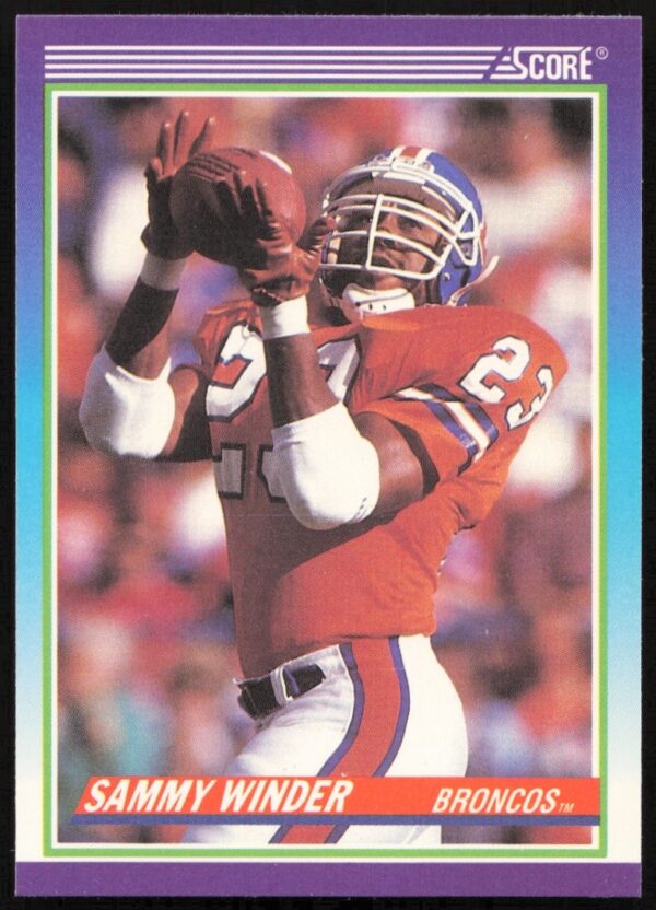 Sammy Winder 1990 Score Card #540, Denver Broncos NFL Action Pose.