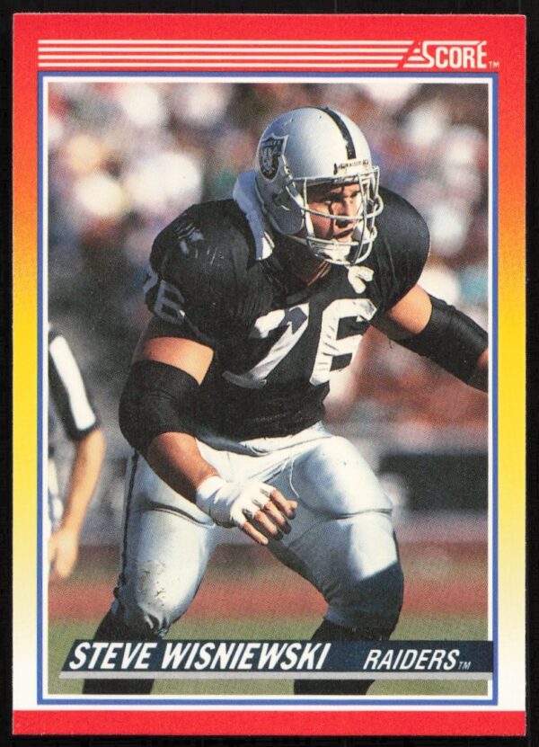 1990 Score Card #263 featuring Steve Wisniewski in team uniform, NFL offensive lineman.