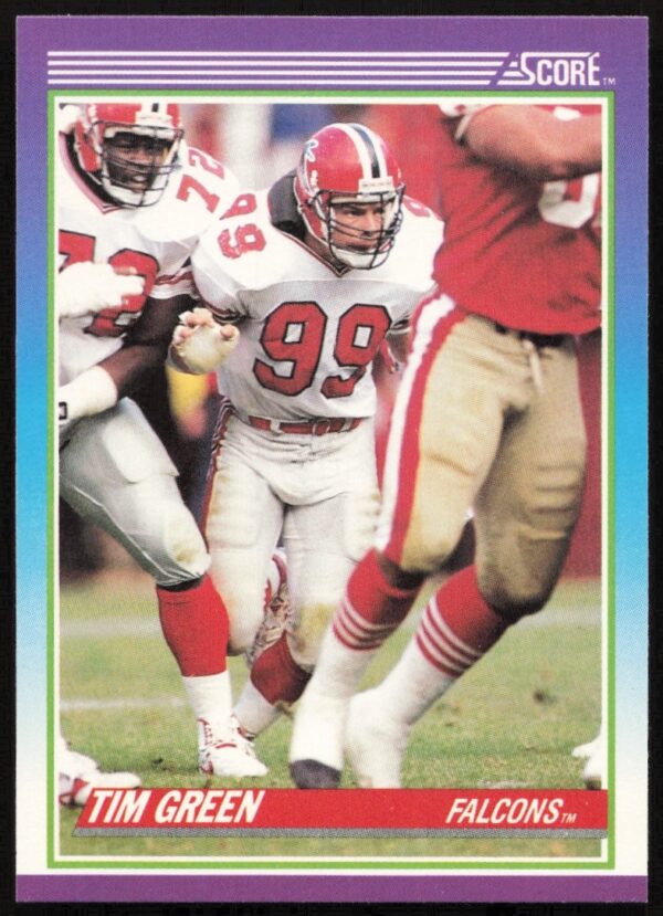 Tim Green 1990 Score football card #206 showcasing his NFL playing uniform.