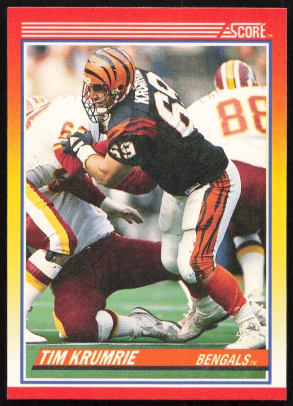 Tim Krumrie 1990 Score football card #237, Cincinnati Bengals uniform, front view.