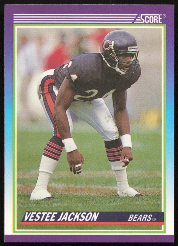 Vestee Jackson 1990 Score Card #454 Front - Chicago Bears Action Shot.