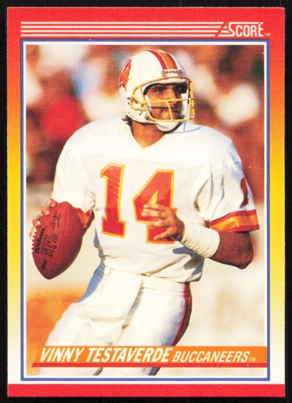 Vinny Testaverde 1990 Score Football Card #261 in Buccaneers Uniform (Front).