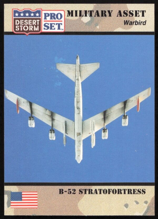 Front of 1991 Desert Storm trading card featuring B-52 Stratofortress, card number 241.