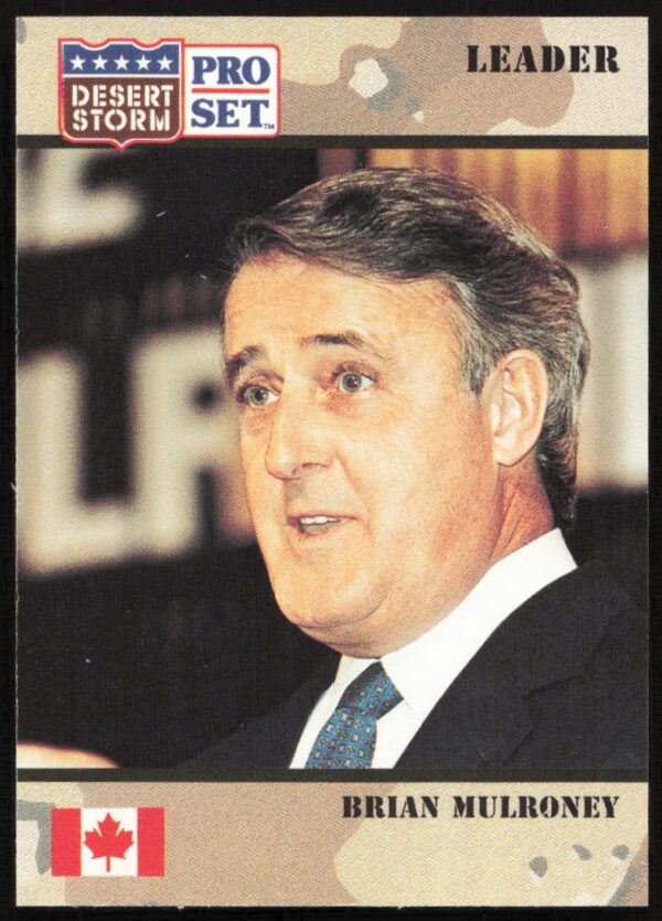 Brian Mulroney Desert Storm Trading Card #66, 1991 Pro Set, Front Image.