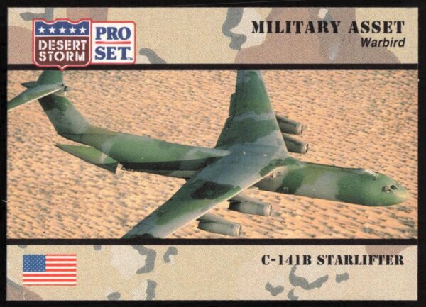 1991 Pro Set trading card of C-141B Starlifter used in Desert Storm.