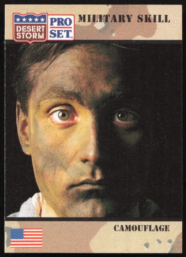 1991 Desert Storm Pro Set Card - Camouflage Design, Military Art, Operation Desert Storm #152.