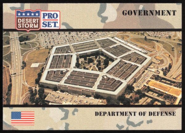 1991 Desert Storm Pro Set Card #105 Department of Defense Emblem Front View