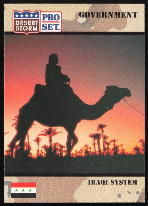1991 Desert Storm trading card showing Iraqi System details, card #93 from Pro Set series.