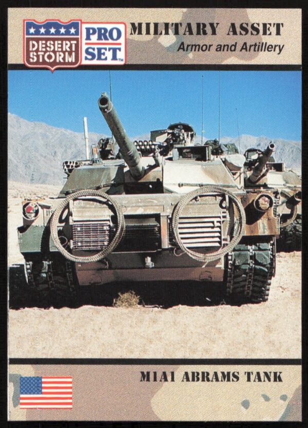 1991 Pro Set M1A1 Abrams Tank Desert Storm Trading Card Front #209.