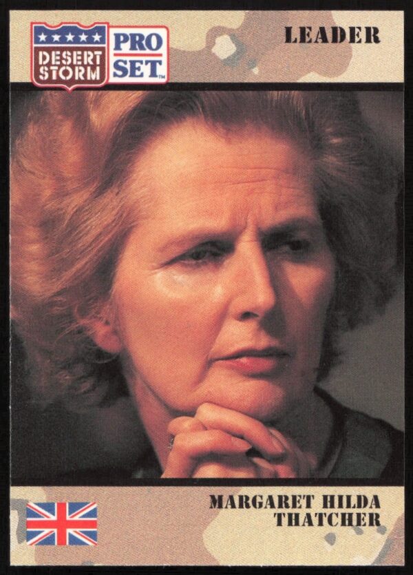 Margaret Thatcher Desert Storm 1991 Pro Set trading card, number 84.