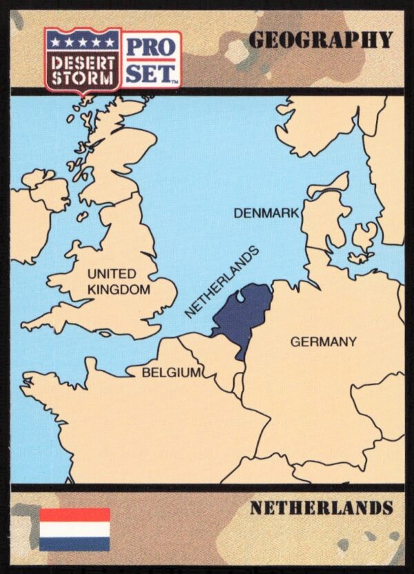 Trading card front: 1991 Desert Storm set, Netherlands #38, featuring Operation Desert Storm allies.
