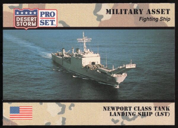 Desert Storm 1991 Newport Class Landing Ship LST 192, front view, military maritime vessel.