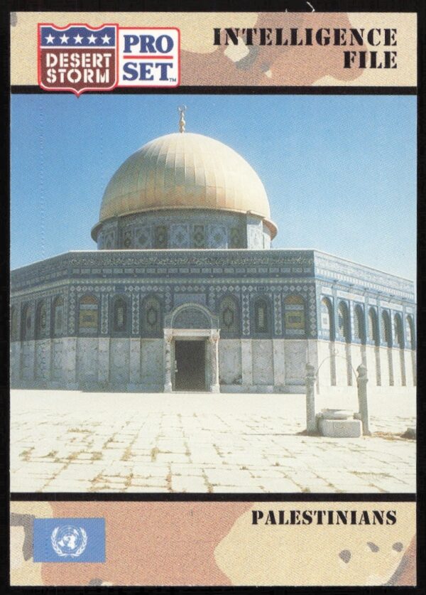 1991 Desert Storm trading card #145 featuring Palestinians from Pro Set collection.