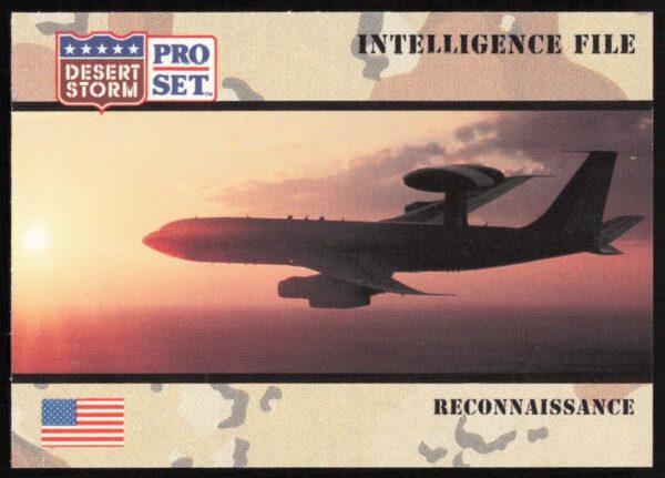 1991 Pro Set Dessert Storm Recon Card #146 illustrating Gulf War military operations.