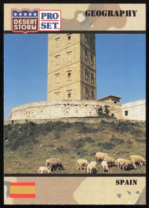 1991 Desert Storm Pro Set Card: Spain #55, showcasing Spains Gulf War involvement.