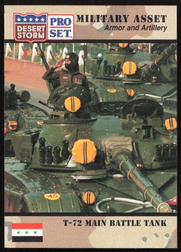1991 T-72 Main Battle Tank Desert Storm Trading Card #202 Front Image