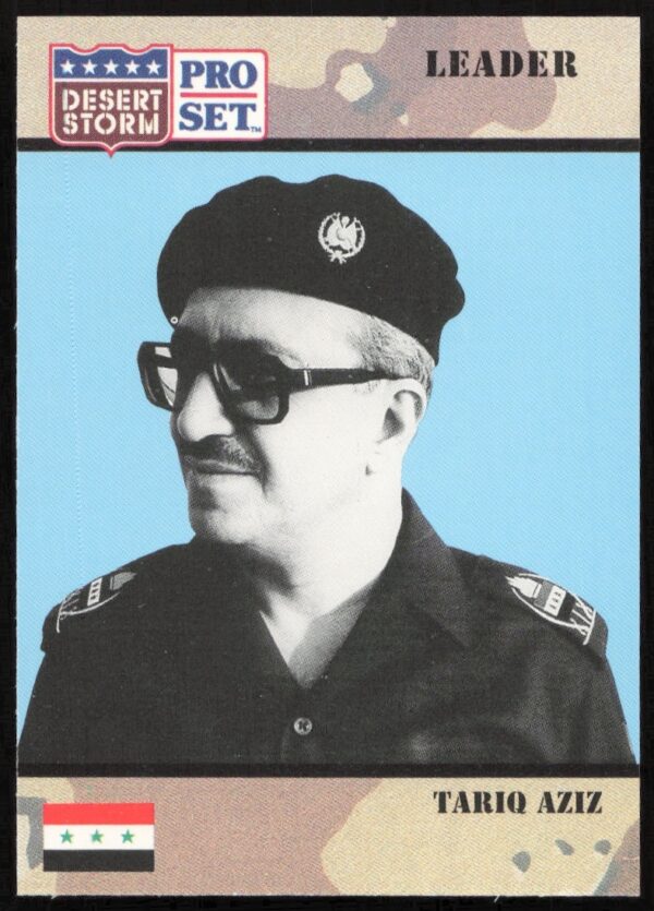 Tariq Aziz Desert Storm 1991 Pro Set Trading Card #68 Front Image.