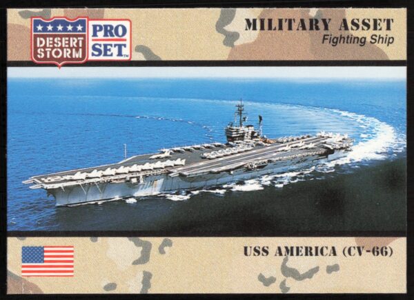 USS America CV-66 Desert Storm trading card, 1991 Pro Set, #193.