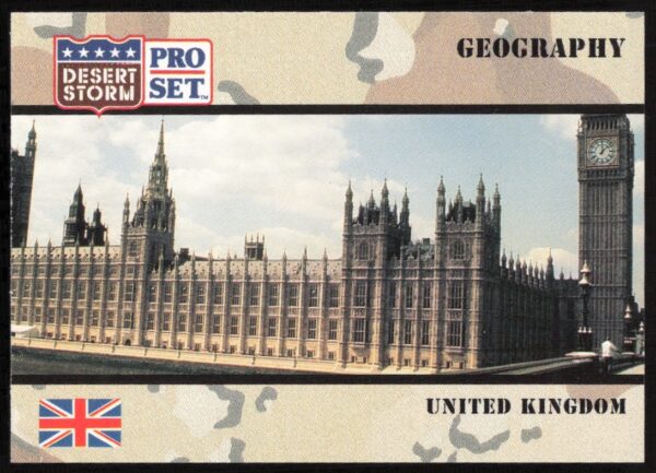 Desert Storm 1991 Pro Set UK Card #62 featuring Gulf War artwork and details.