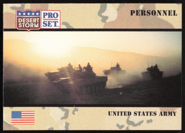 1991 Desert Storm Army Card #119: Soldier in uniform, commemorating US military history.