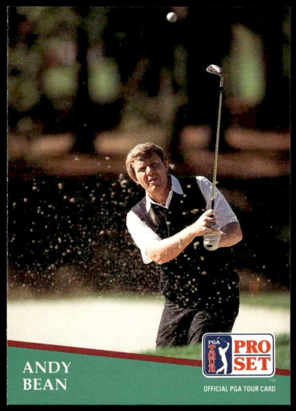 Andy Bean 1991 PGA Tour Trading Card #190 Front View with Golf Swing.