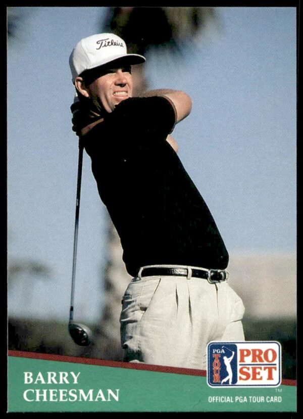 Barry Cheesman 1991 Pro Set PGA Tour card, #166, featuring action golf shot.
