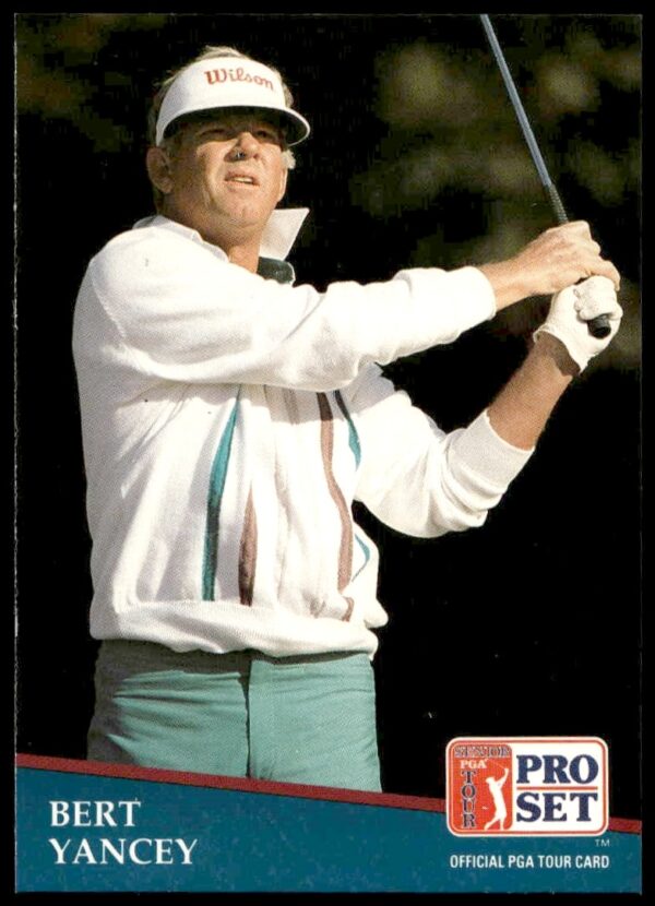 Bert Yancey on 1991 Pro Set PGA Tour Card #237, poised in golfing stance.