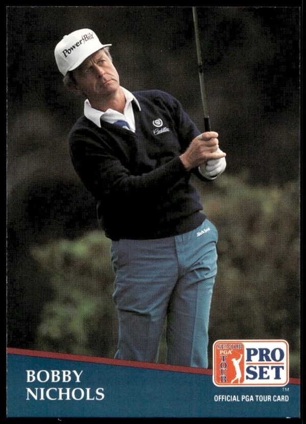 Bobby Nichols 1991 Pro Set PGA Tour card #238 featuring golfers portrait.